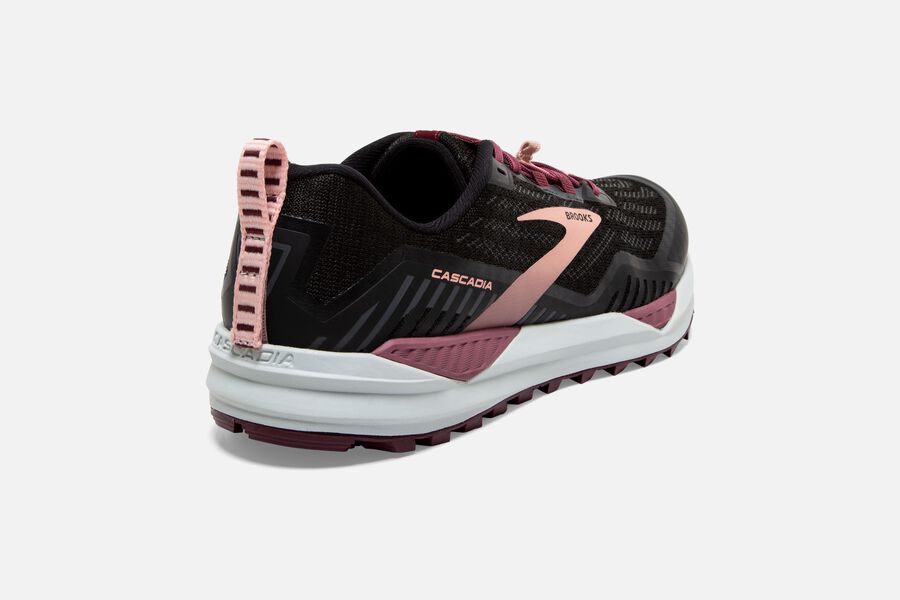 Brooks Running Shoes - Cascadia 15 Trail Womens - Black/Pink - ERY-628340